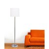 Simple Designs Brushed Nickel Drum Shade Floor Lamp, White LF2004-WHT